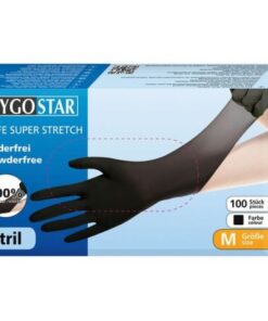 M-Нитриловые перчатки неопудренные Safe Super Stretch 100шт черные