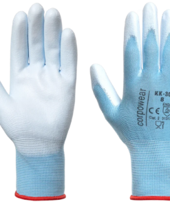 Polüesterkindad PU-kate peopesas KK30 helesinine